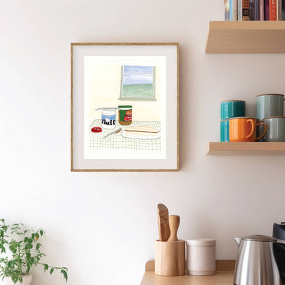 Fluffernutter Tablescape Art Print| Gouache and Ink: 8"x10"