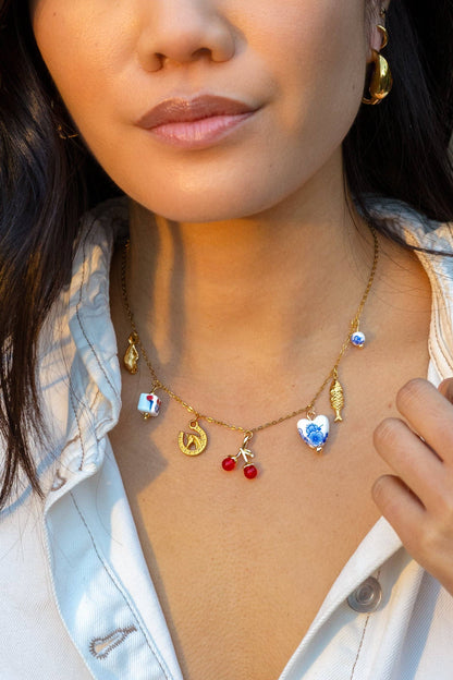 Lucky Charmed Necklace - 18K Gold Plated