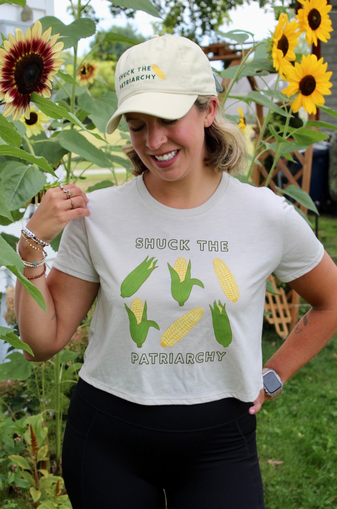Shuck the Patriarchy Corn Women's Crop Tee