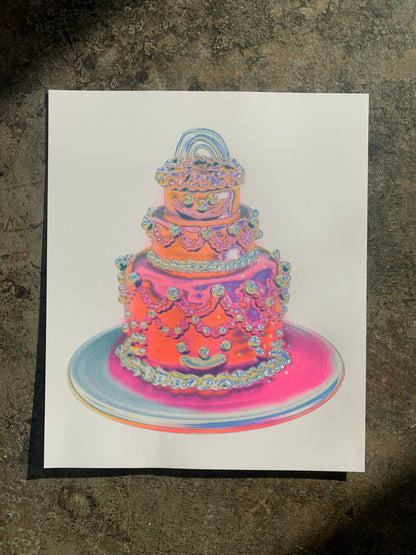 Chrome Cake Risograph Print