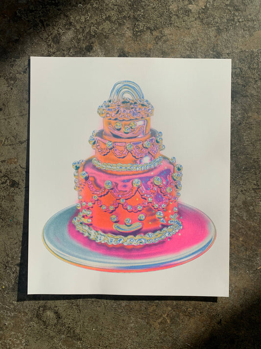Chrome Cake Risograph Print