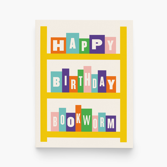 paper&stuff - Happy Birthday Bookworm Greeting Card