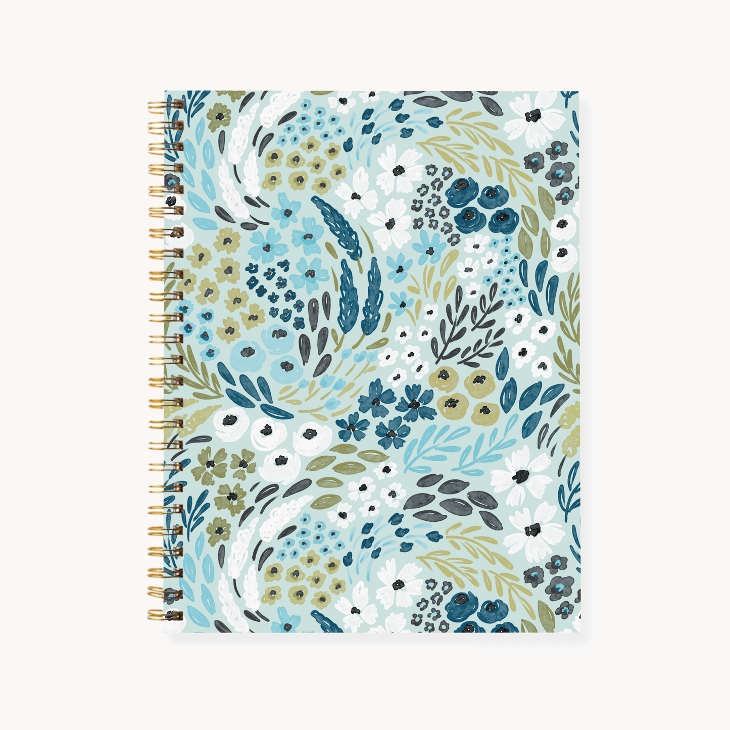 Floral 7x9 Hardcover Spiral Notebook