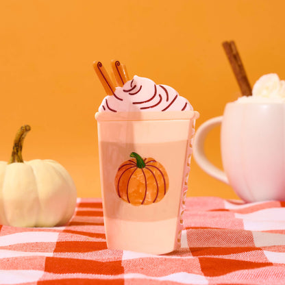 Large Pumpkin Spice Latte Hair Claw Clip- Jenny Lemons