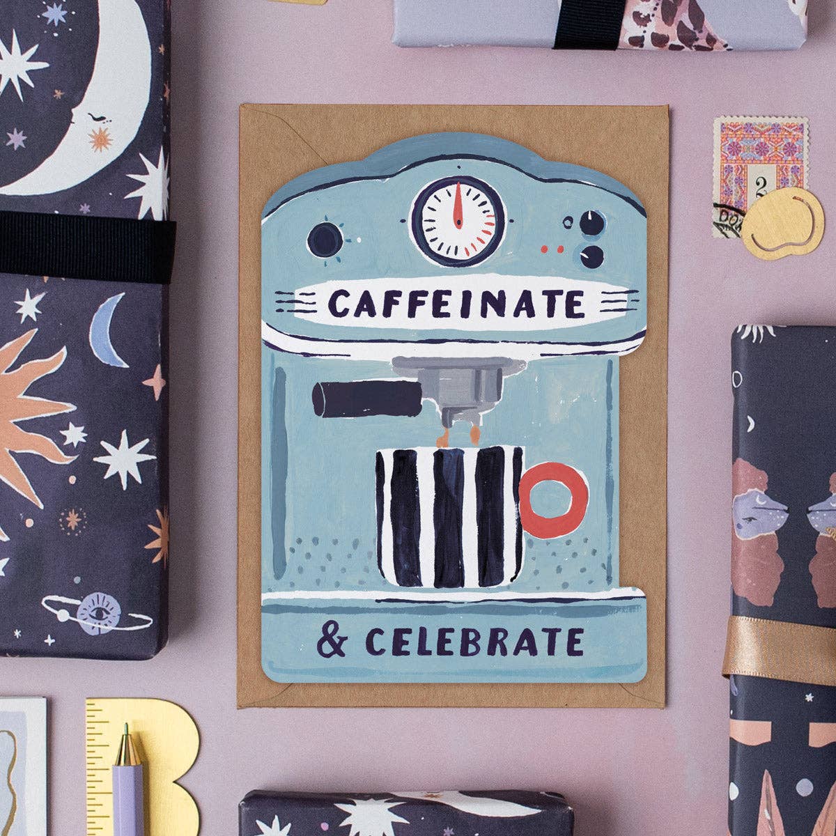 Coffee Machine Birthday Card | Sister Paper Co.