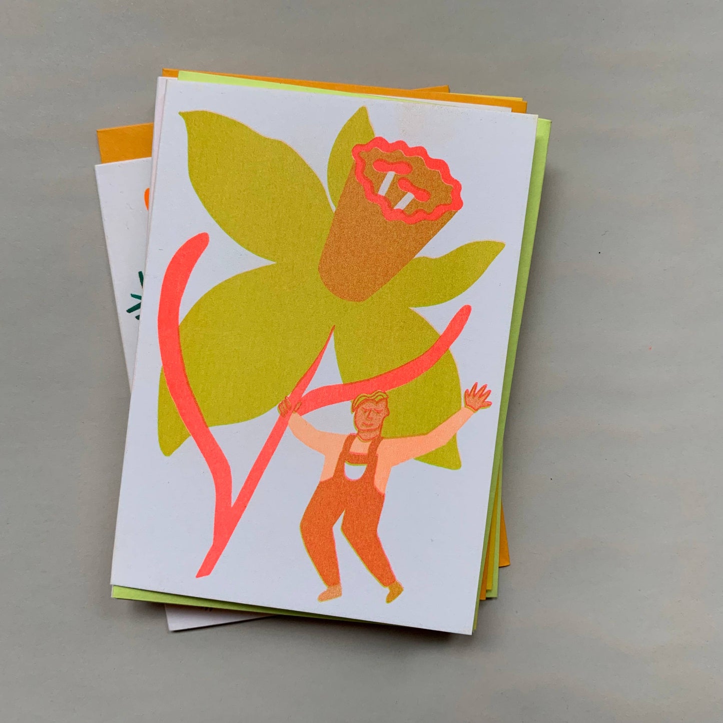 Daffodil - Blooming Risograph Mini Card