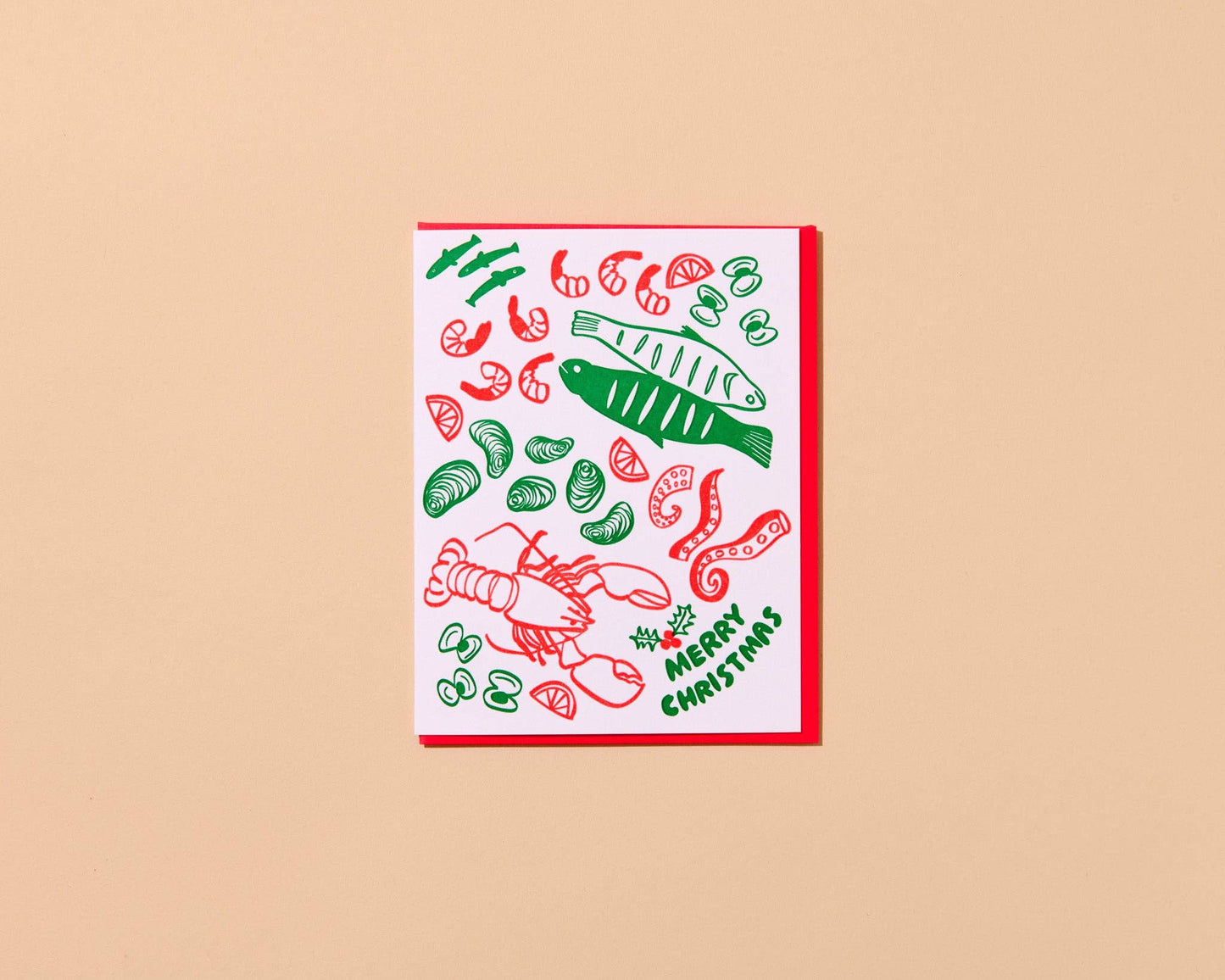 Feast of Seven Fishes Letterpress Christmas Card