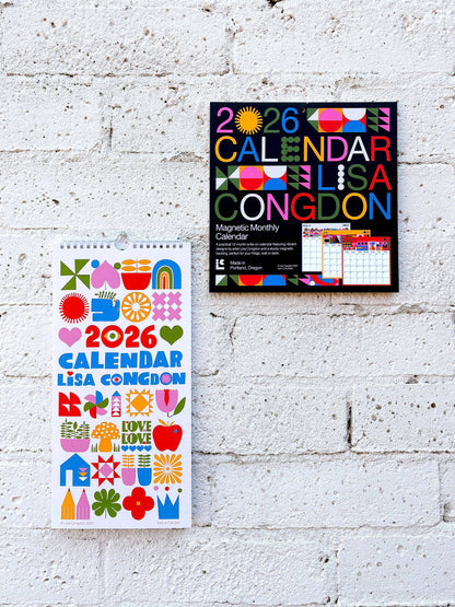 2026 Magnetic Calendar by Lisa Congdon