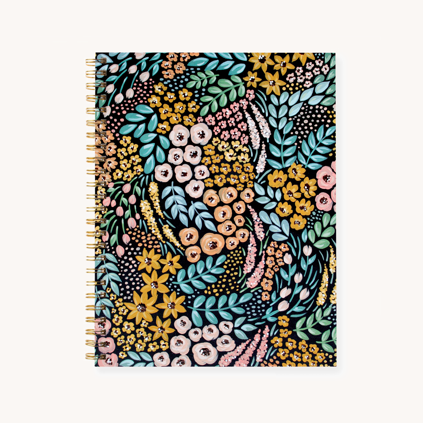 Floral 7x9 Hardcover Spiral Notebook