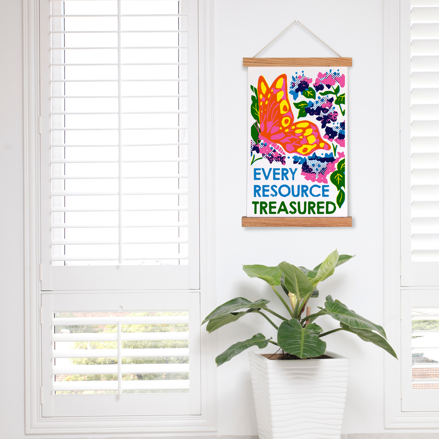 Every Resource Treasured Risograph Social Change Poster