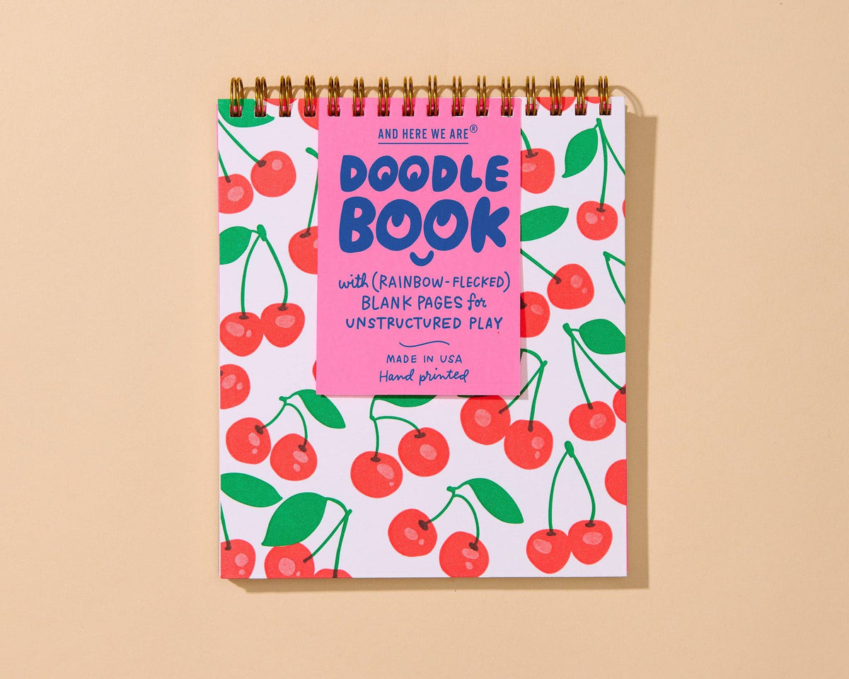 Doodlebook (Blank Spiral Notebook)—Cherries