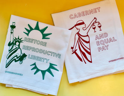 Cabernet and Equal Pay Tea Towel