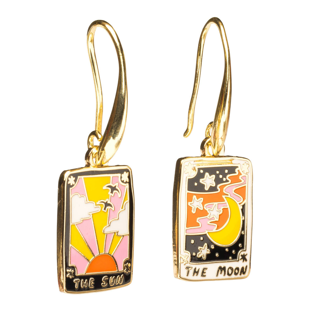 Sun & Moon Tarot Drop Earrings- Yellow Owl Workshop