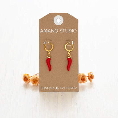 Amano Studio - Cornicello Huggie Hoop Earrings
