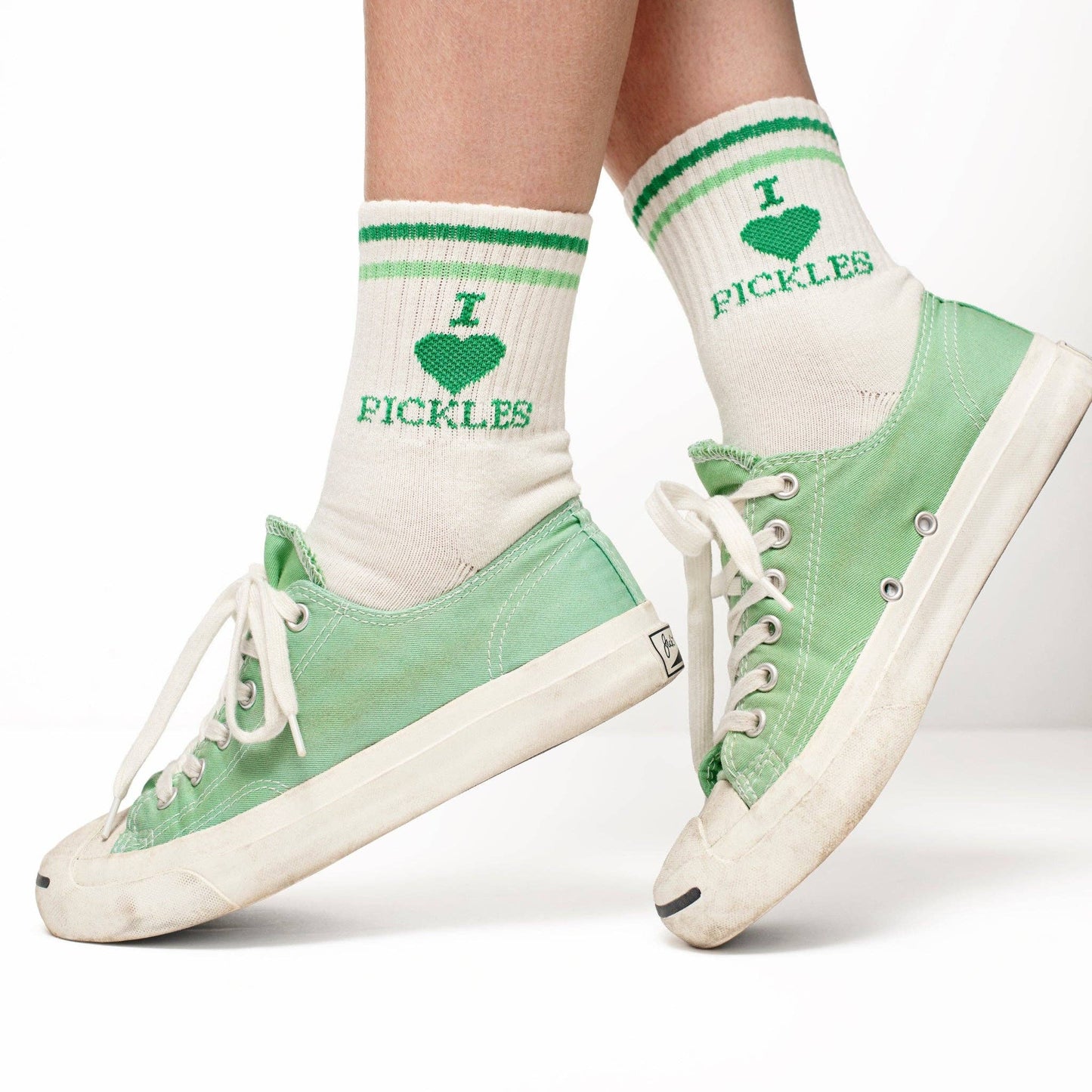 I Heart Pickles Socks: Green