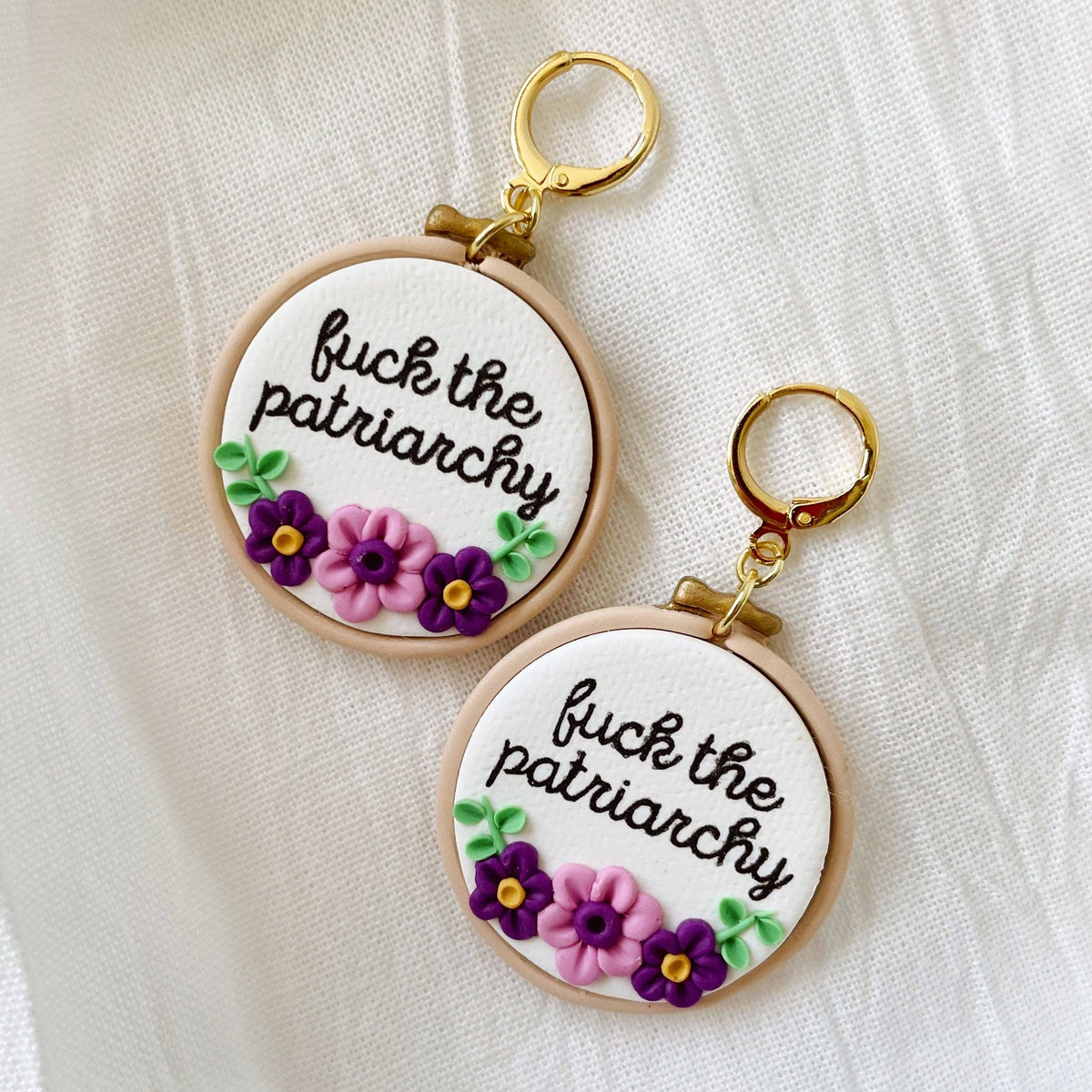 Fuck the Patriarchy Dangles- Meadow & Mae