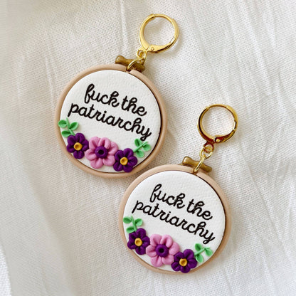 Fuck the Patriarchy Dangles- Meadow & Mae