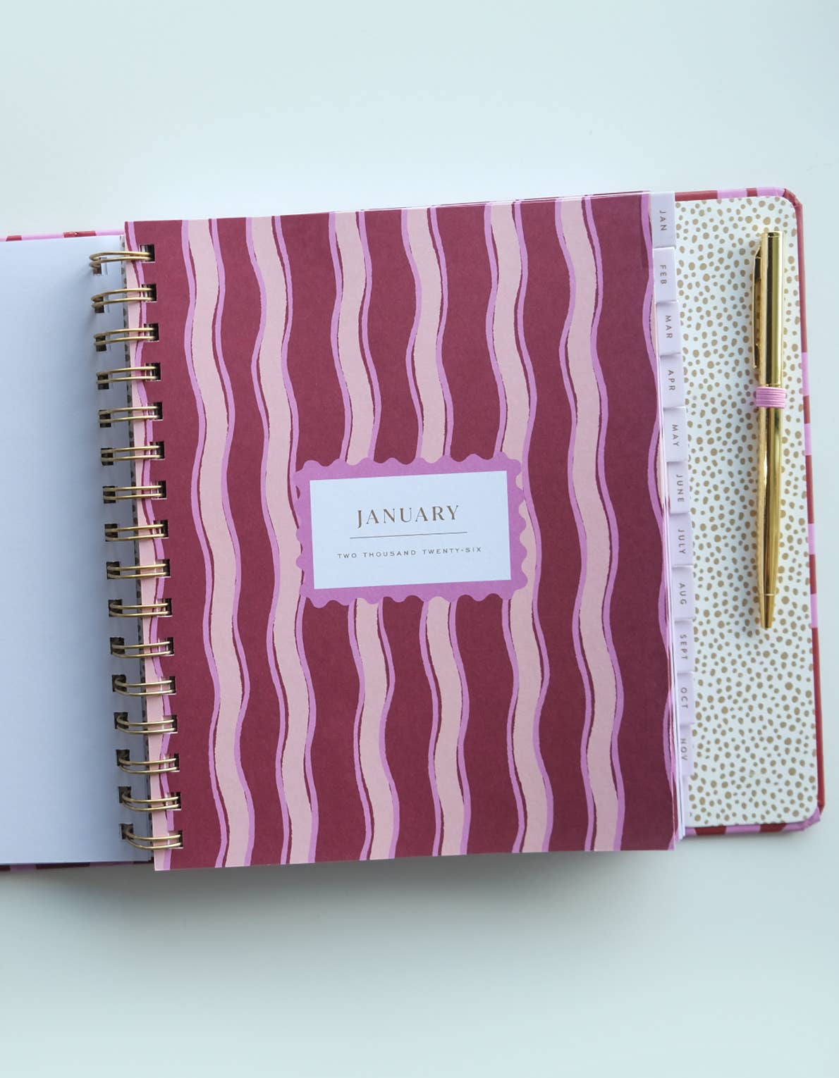 2026 Hardcover Planner, Magenta Squiggle