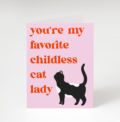 Childless Cat Lady Greeting Card- Bon Femmes