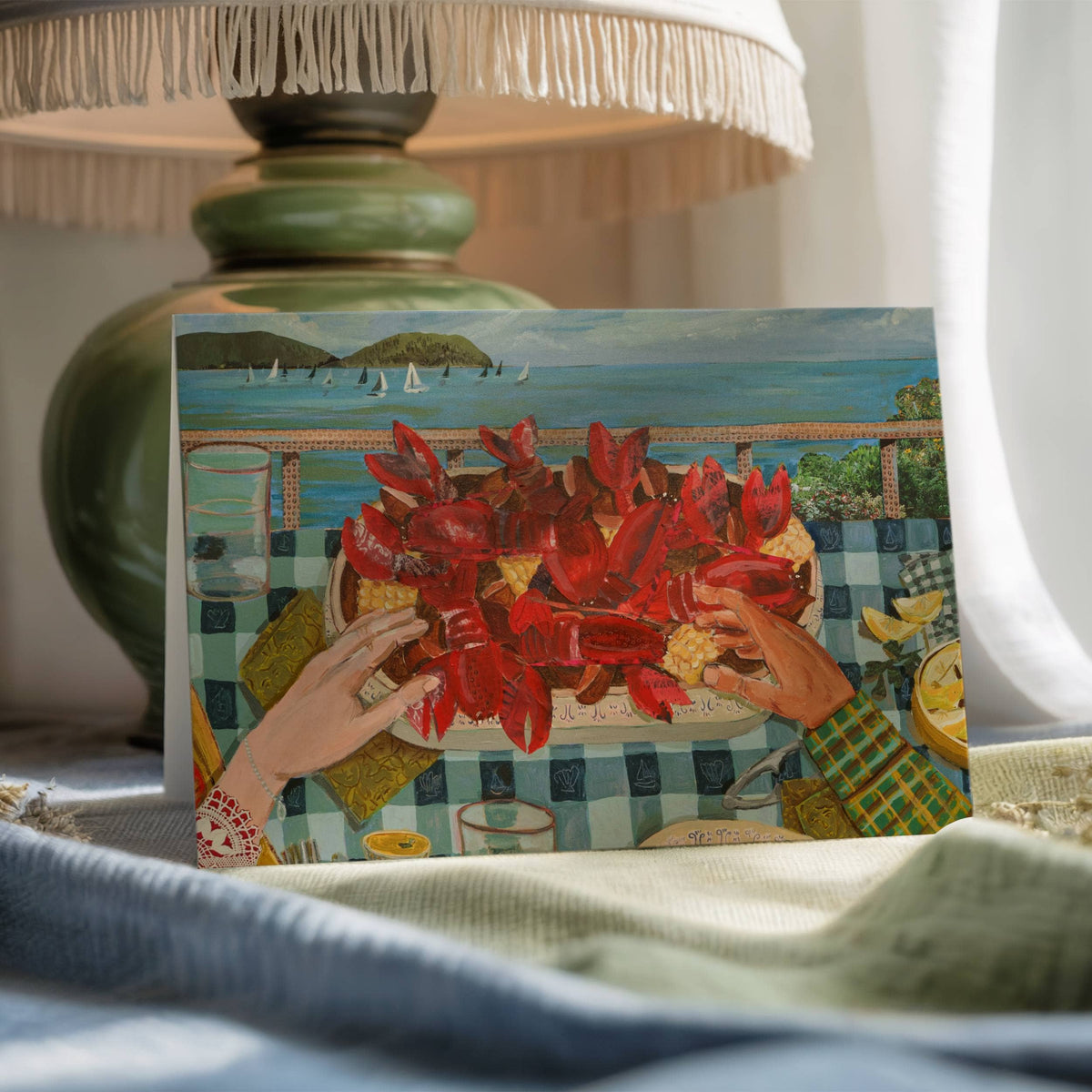 New England Lobster Art Notecard