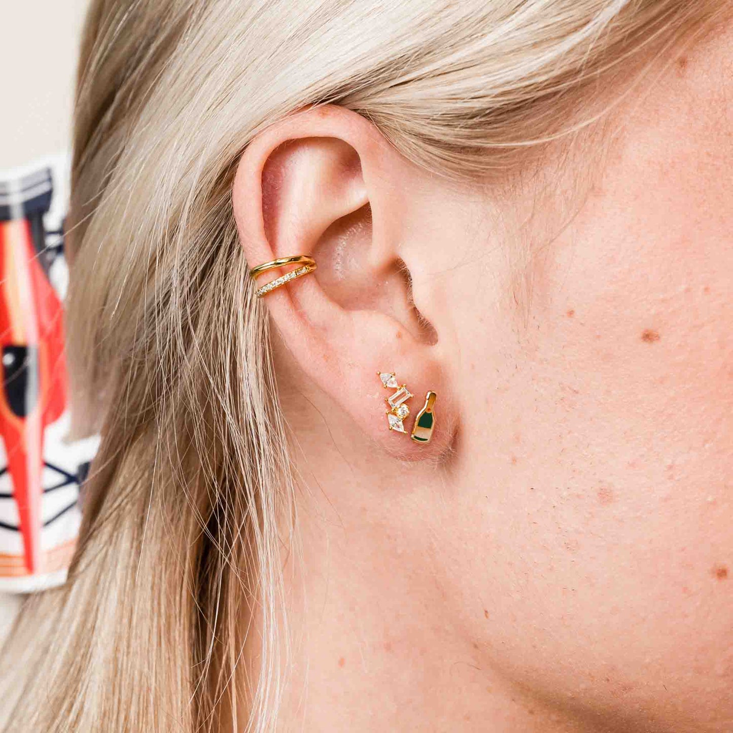 Larissa Loden - Champagne Enamel Stud Earrings