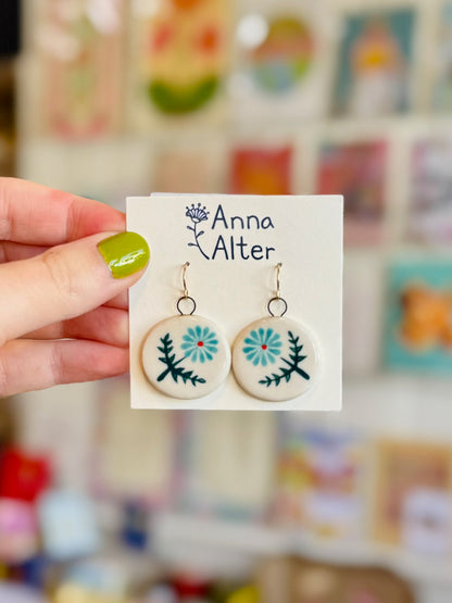 Porcelain Painted Earrings - Anna Alter