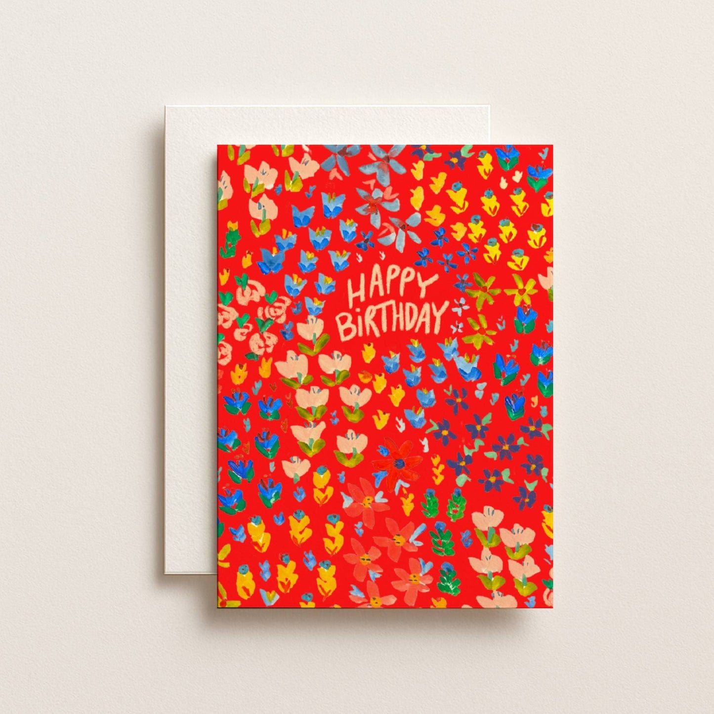 Red Floral Birthday Card