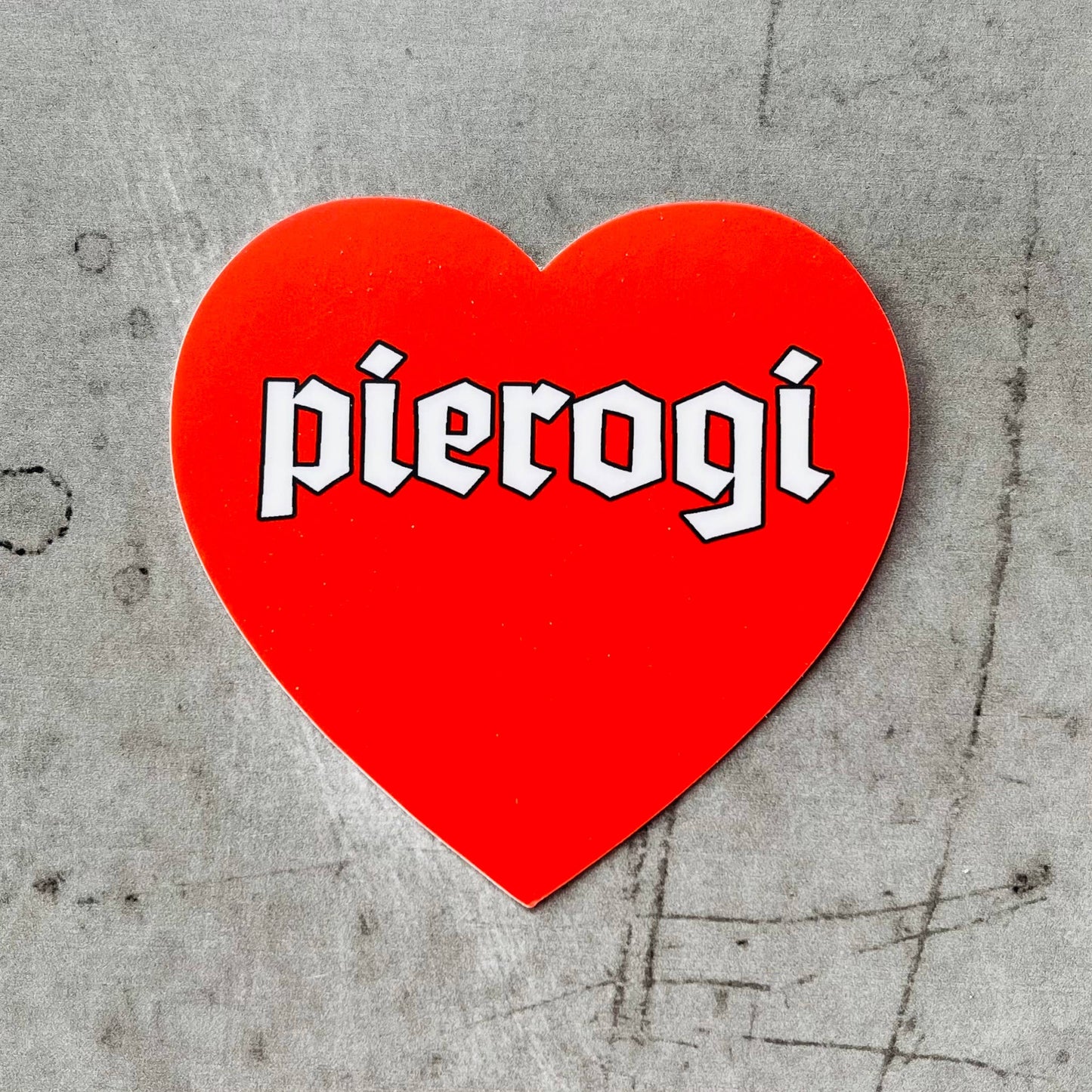 The Silver Spider - Pierogi heart sticker // foodie Polish gifts