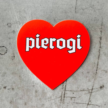 The Silver Spider - Pierogi heart sticker // foodie Polish gifts