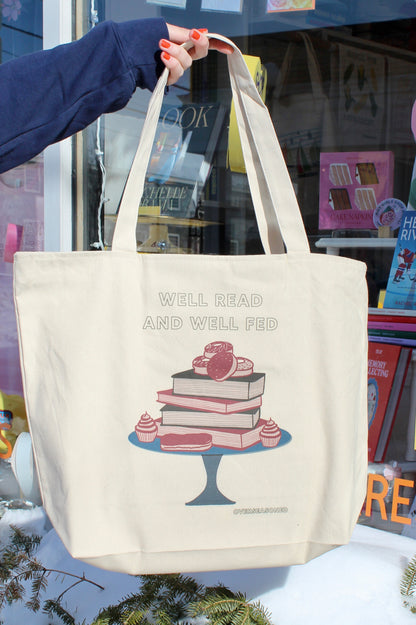 Well Read and Well Fed Zipper Tote Bag