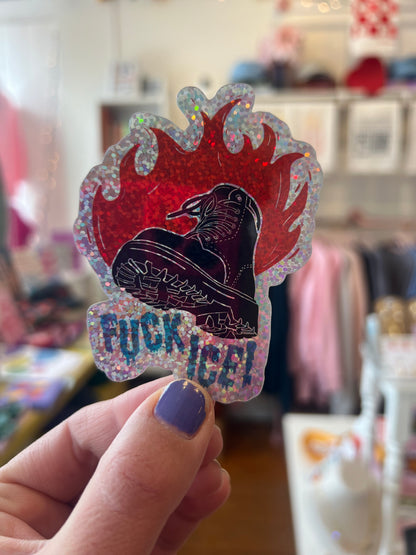 F**k ICE Glitter Sticker