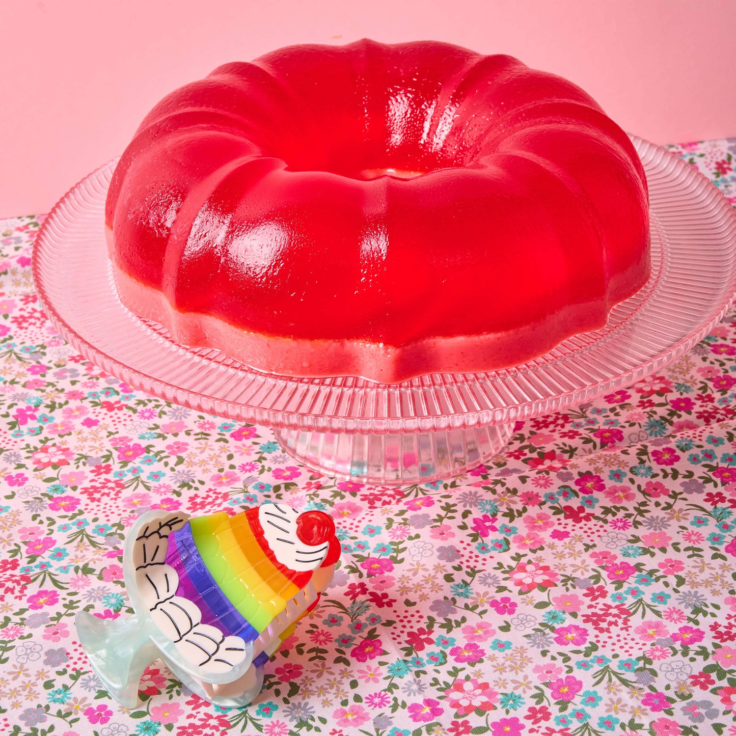 Jenny Lemons - Large Rainbow Jello Cake Hair Claw Clip