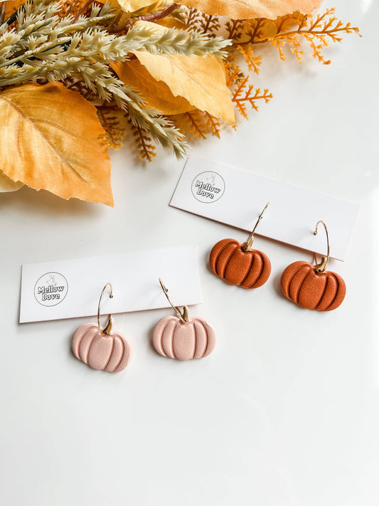 Mellow Dove Designs - Pumpkin Hoops | Blush Pink