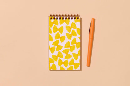 Farfalle Bowtie Pasta Letterpress Pocket Notebook