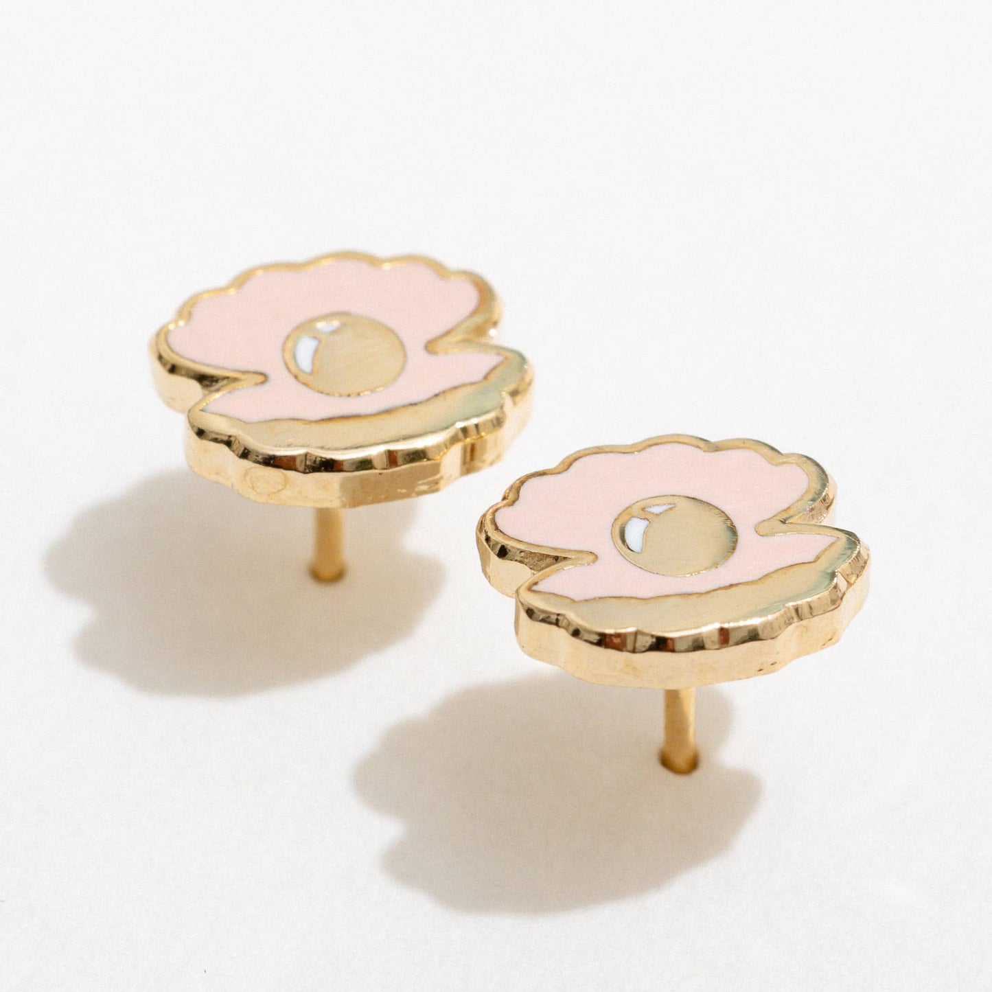 Larissa Loden - Oyster Pearl Enamel Stud Earrings