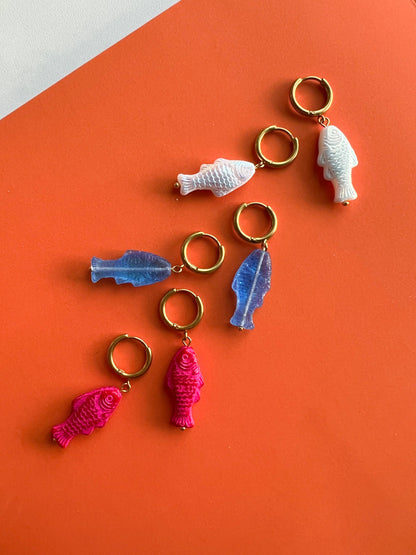 Yellow Dots Studio - Fun Sardine Earrings Blue
