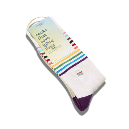 Pride Flag Socks Size Medium- Socks that Save LGBTQ Lives