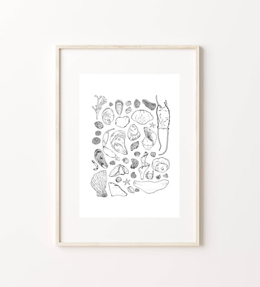 Sarah Wormann Art - Beachcombing: 8"x10"