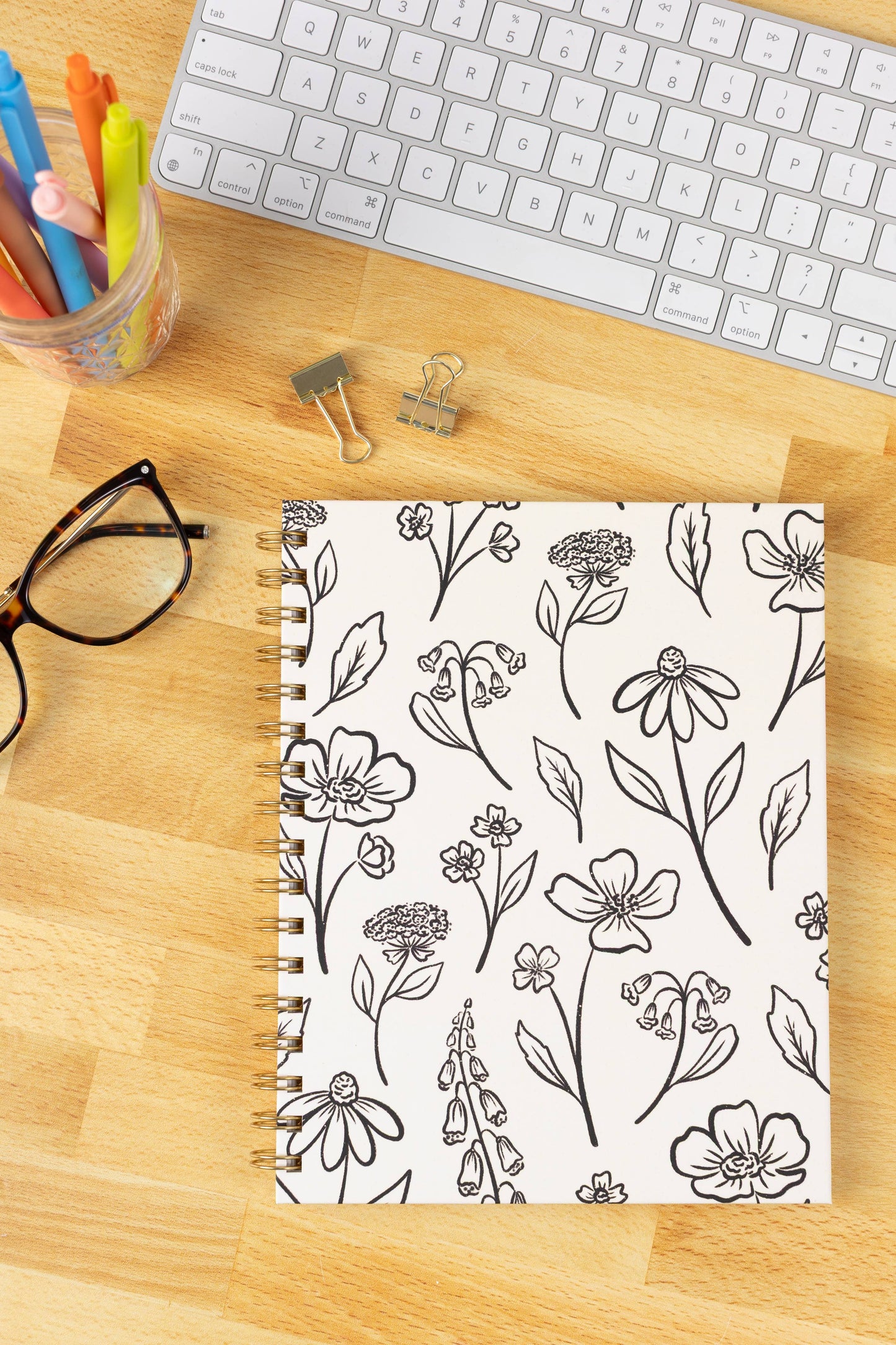 Floral 7x9 Hardcover Spiral Notebook