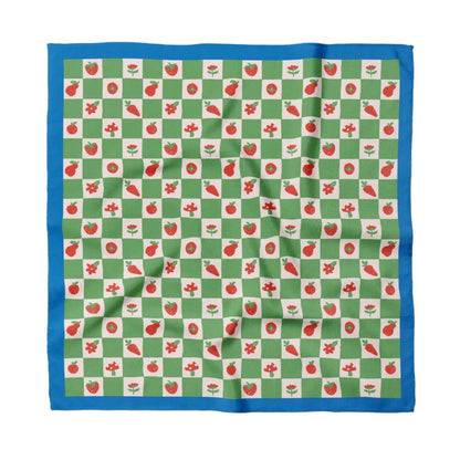 Green Checkers Cotton Bandana