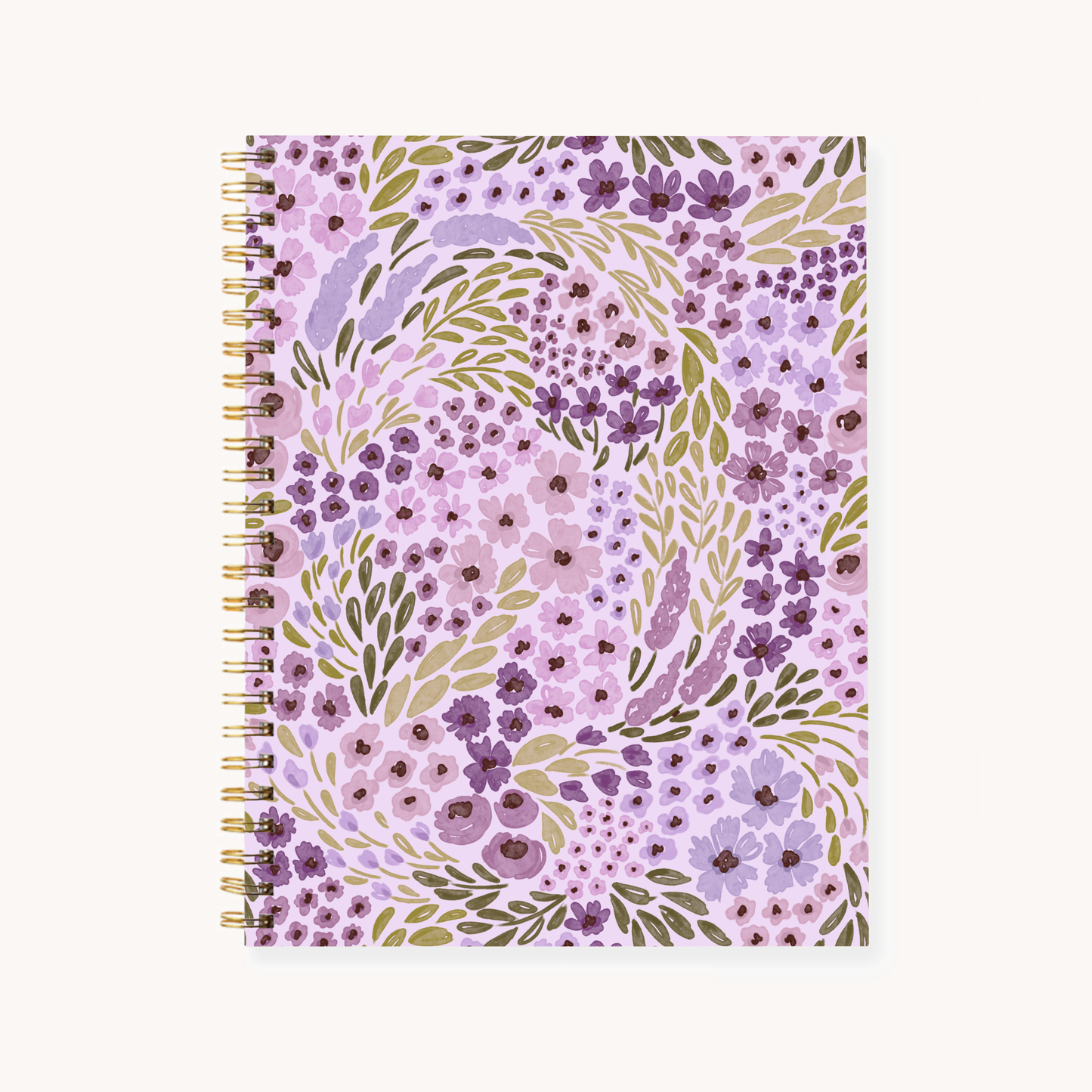 Floral 7x9 Hardcover Spiral Notebook