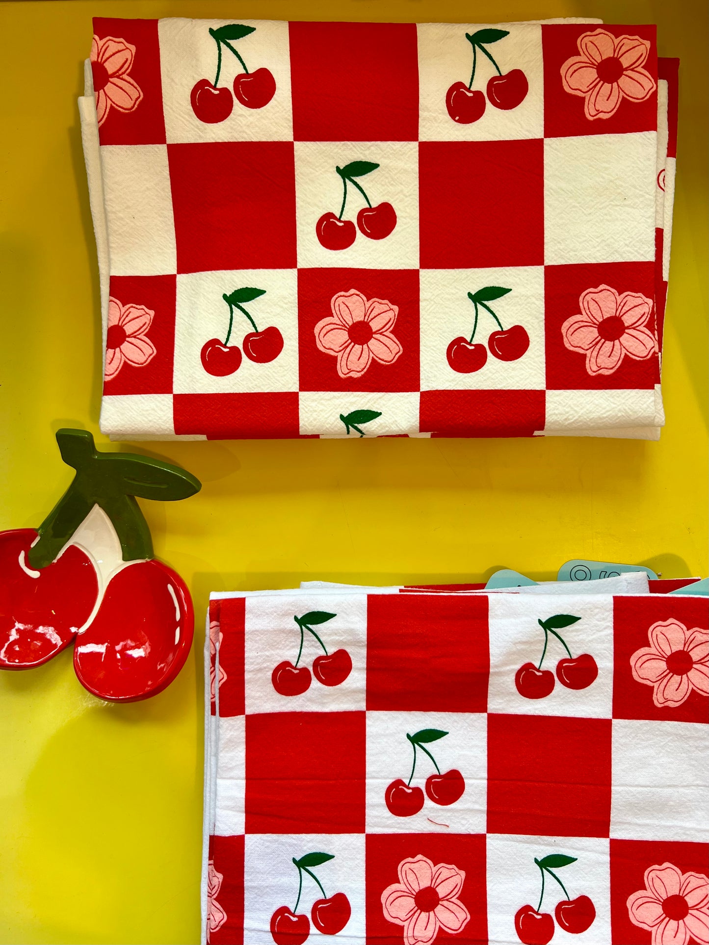 Cherry Picnic Tea Towel