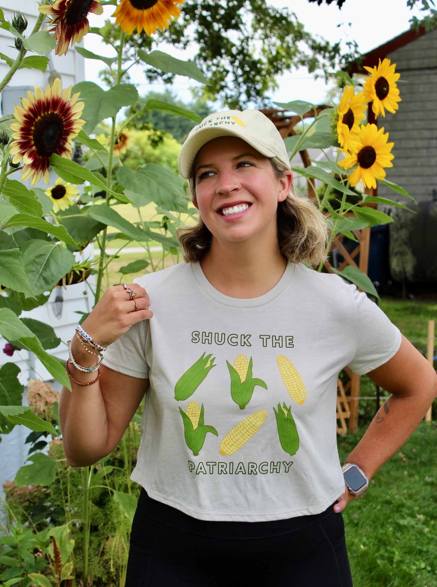 Shuck the Patriarchy Corn Women's Crop Tee
