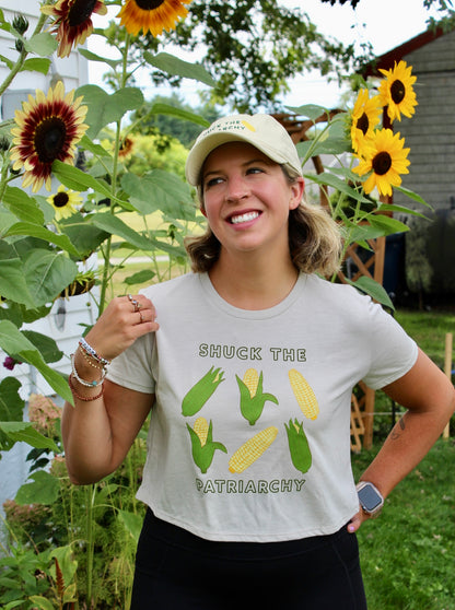 Shuck the Patriarchy Corn Women's Crop Tee