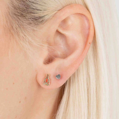 Lobster Enamel Stud Earrings