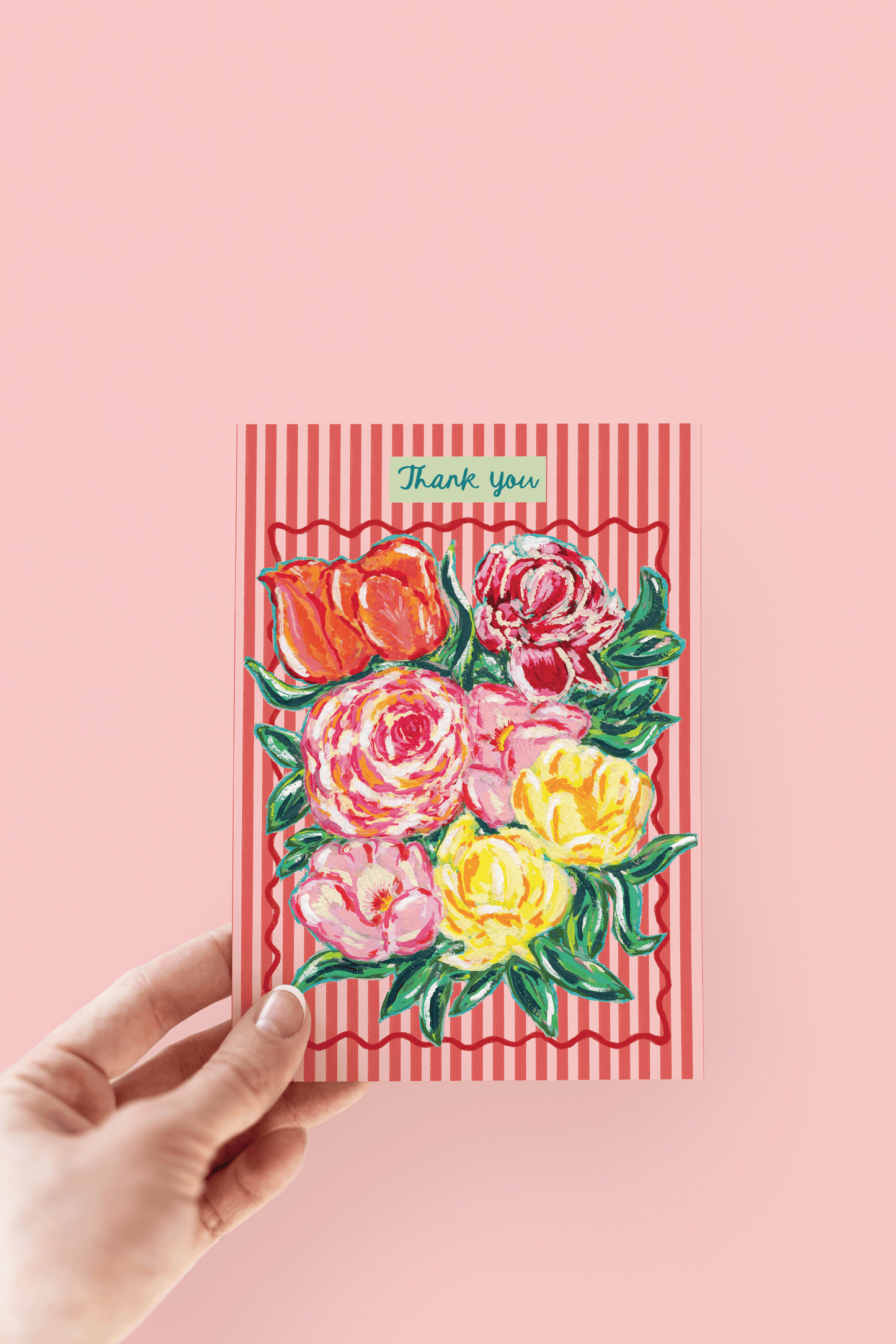 Bursting with Thanks Floral Bouquet Greeting Card