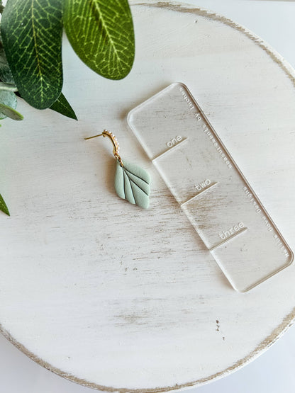 Sage Leaf Drop with Pearl Hoop-Mellow Dove Designs