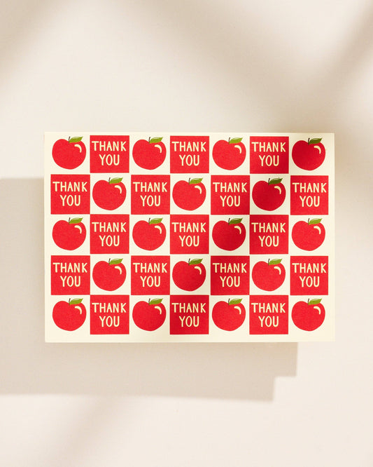 Checked Apples Thank You Note