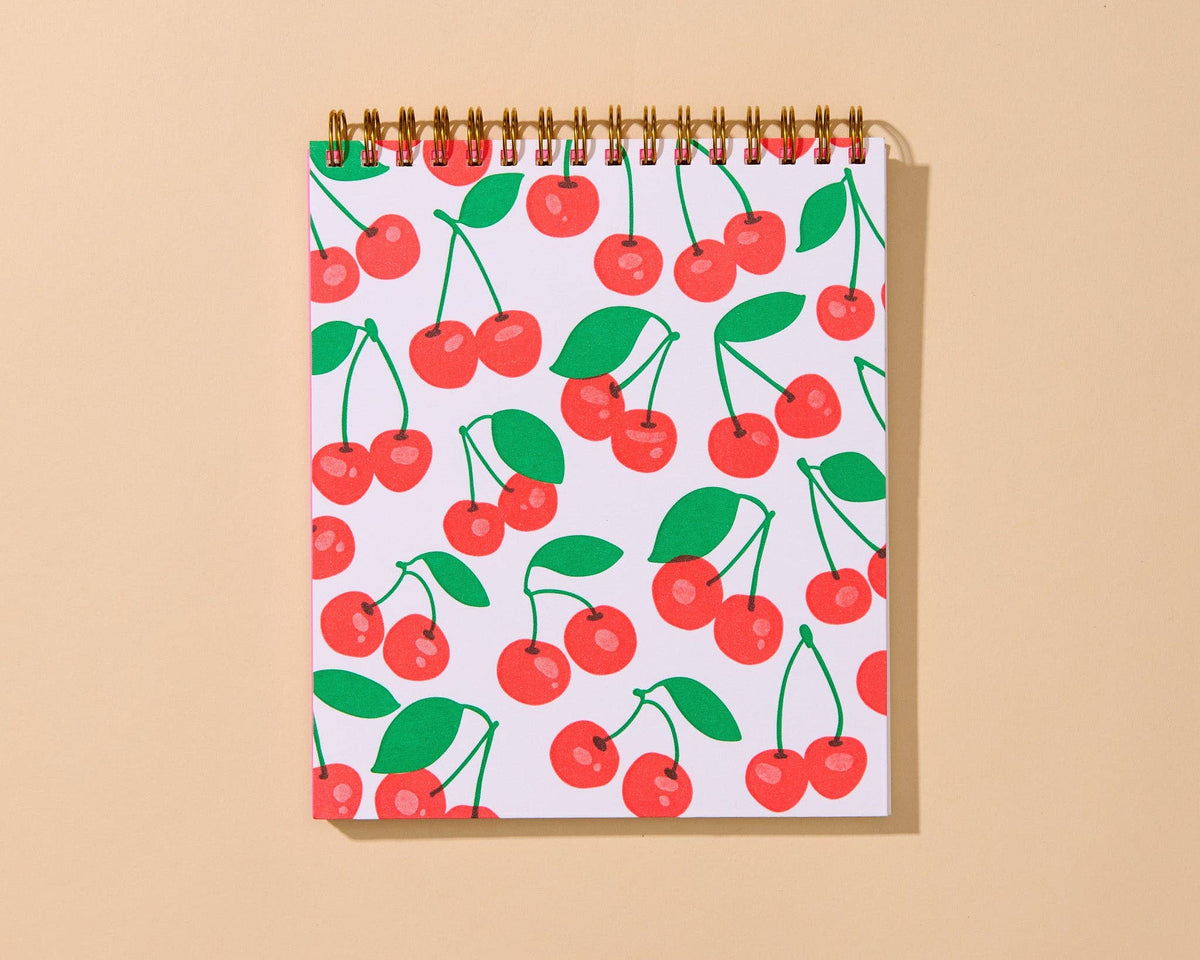 Doodlebook (Blank Spiral Notebook)—Cherries