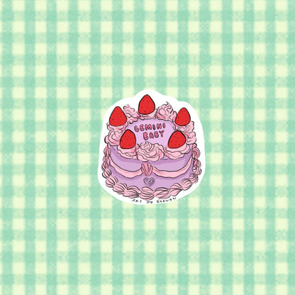 Zodiac Cake Sticker: Gemini